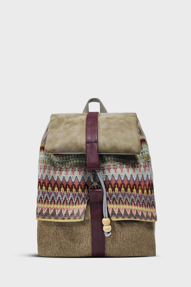 Women's Beige Large Size Backpack