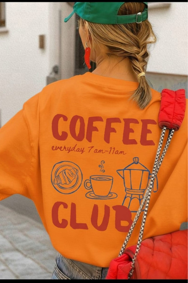 Coffee Club Printed Unisex T-Shirt