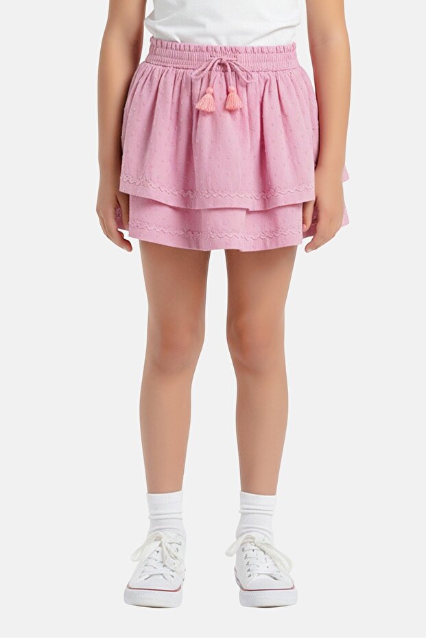 Kids Girl Textured Skort, Smokey Grape