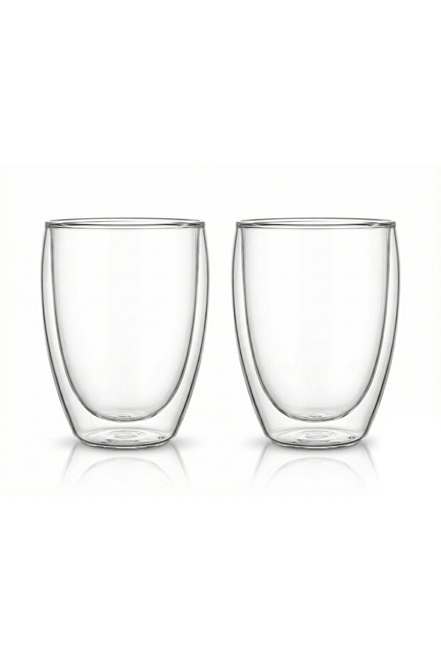 Borosilicate Glass Double Wall Glass 350ml Set of 2 | Transparent