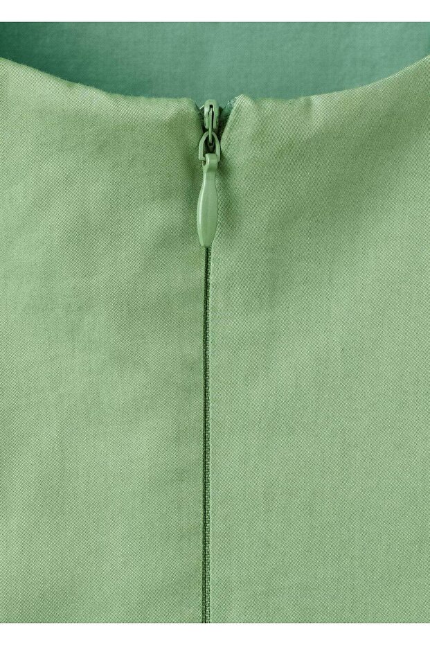 Evaze pamuklu elbise - 5