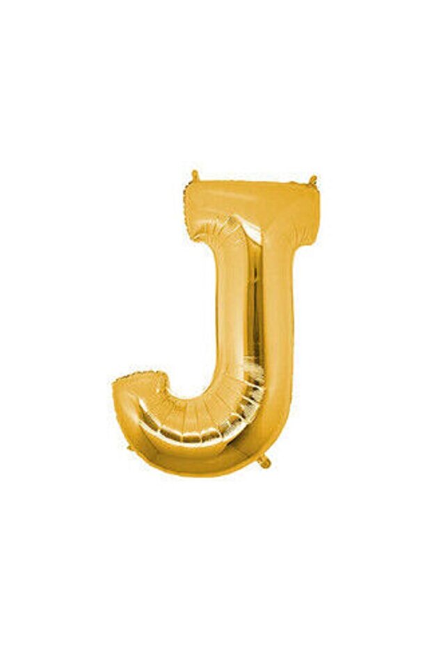 Letter J Gold Foil Balloon 40 Inch 90 cm