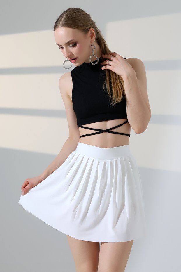 Pleated Tennis Skirt/Sports Skirt with Inner Leggings