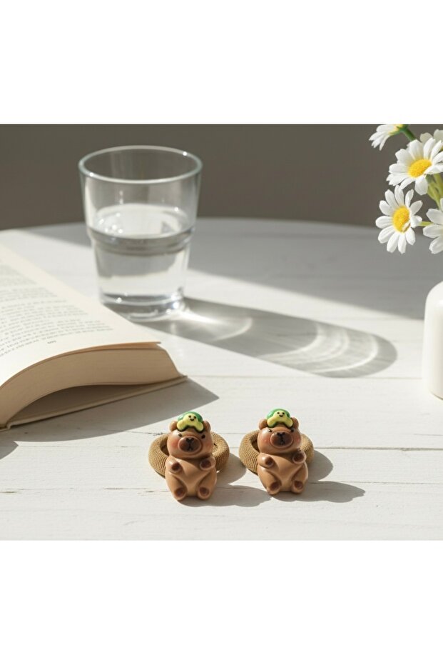 مشبك مطاطي صغير من كابيبارا، عبوة من قطعتين - 1