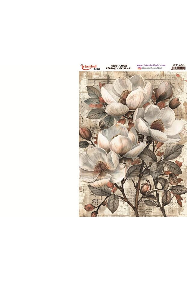 Brass Decopage Paper 30X42Cm Pt-560 Flower