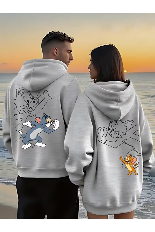 Dear Couple Combination Tom and Jerry El Printed Special Design Hooded Sweatshirt Set of 2