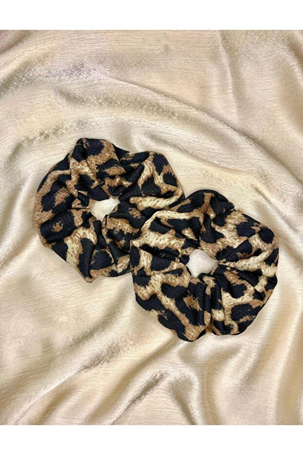 Set of 2 Leopard Buckles | Brown Leopard Patterned Stylish Hair Clip | Modern Linen Fabric