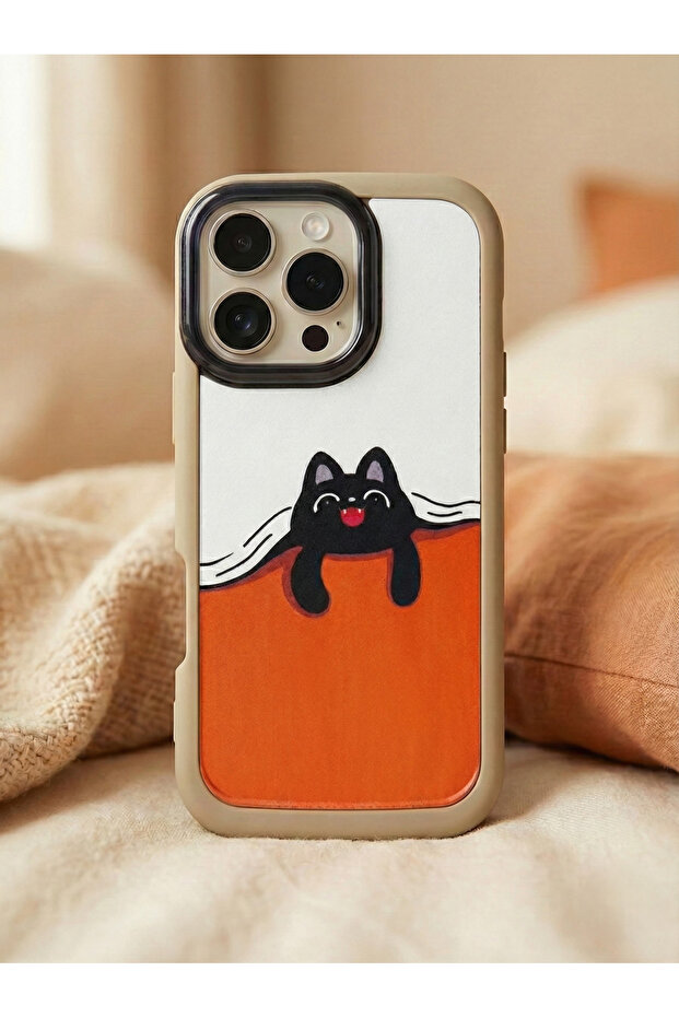 حافظة مضادة للصدمات متوافقة مع آيفون 16 برو ماكس مع إطار حماية للكاميرا ونمط شخصيات ثلاثية الأبعاد - 5