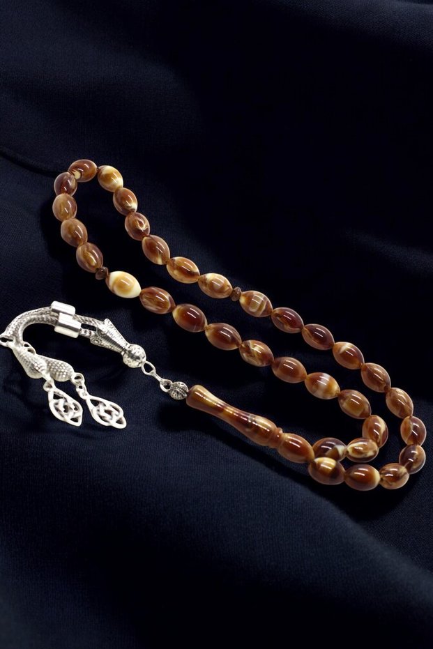 Beirut Drop Color Moire Powder Amber Prayer Beads