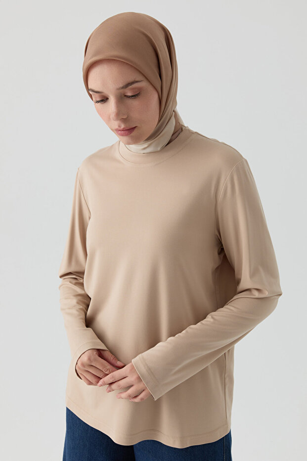 Örme Bluz - Bej - 2