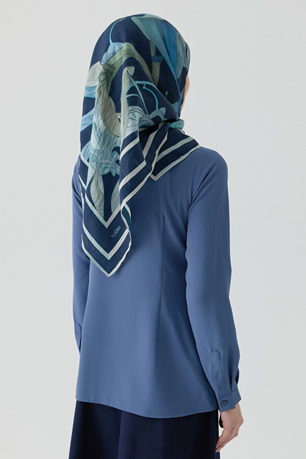 Basic Gizli Patlı Gömlek - İndigo - 5