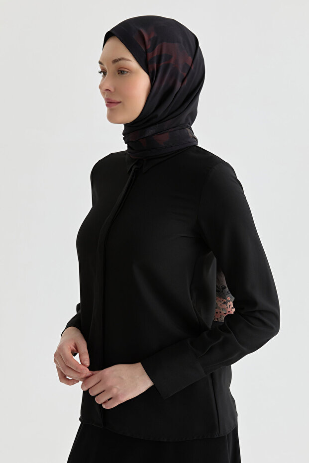 Gizli Patlı Basic Gömlek - Siyah - 2