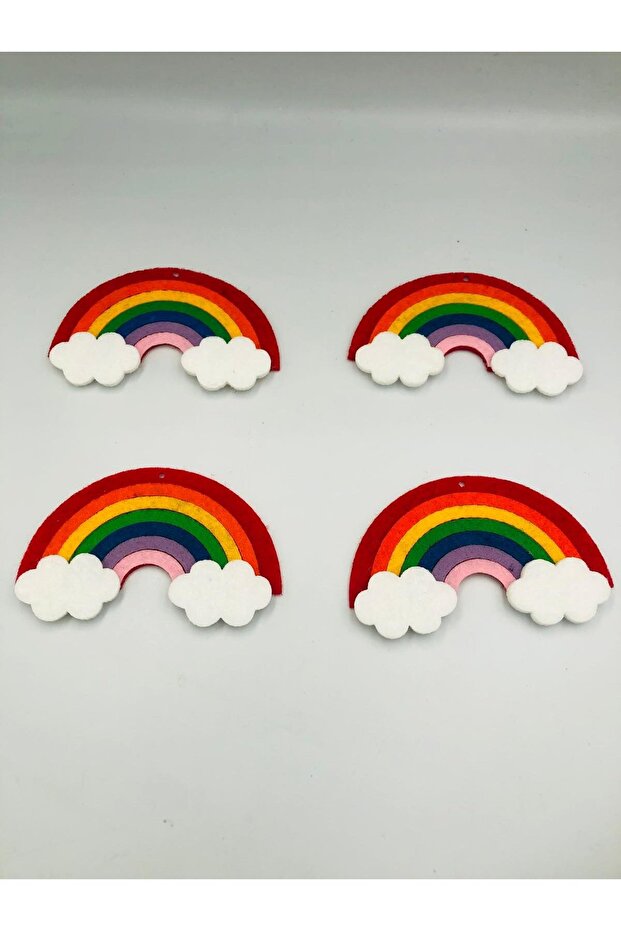4 Pieces Felt Motif Rainbow, 8X5 cm Felt Ornament, Felt Emblem, Decoration