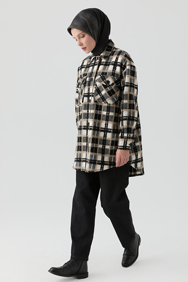 Oversize Oduncu Gömlek - Siyah - 1