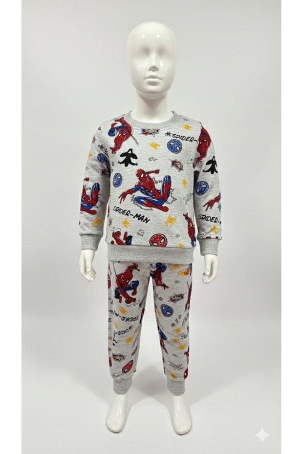 Piri Children's Fleece-Lined Sweatshirt and Sweatpants Casual Two-Piece Set