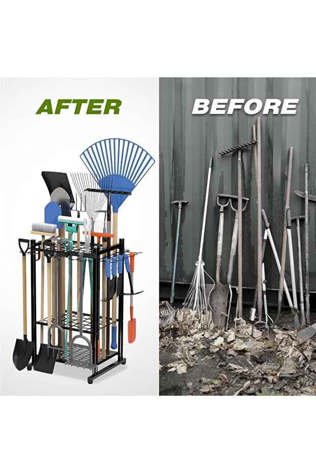 Garden Tool Organizer with Storage Hooks - 8