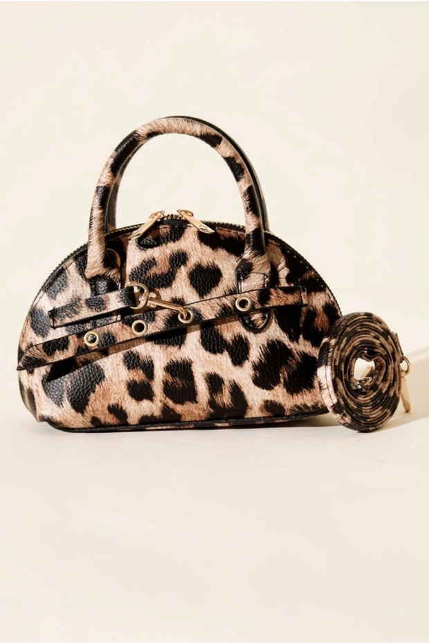 حقيبة يد ريترو ميني شيك بطبعة الفهد - 2