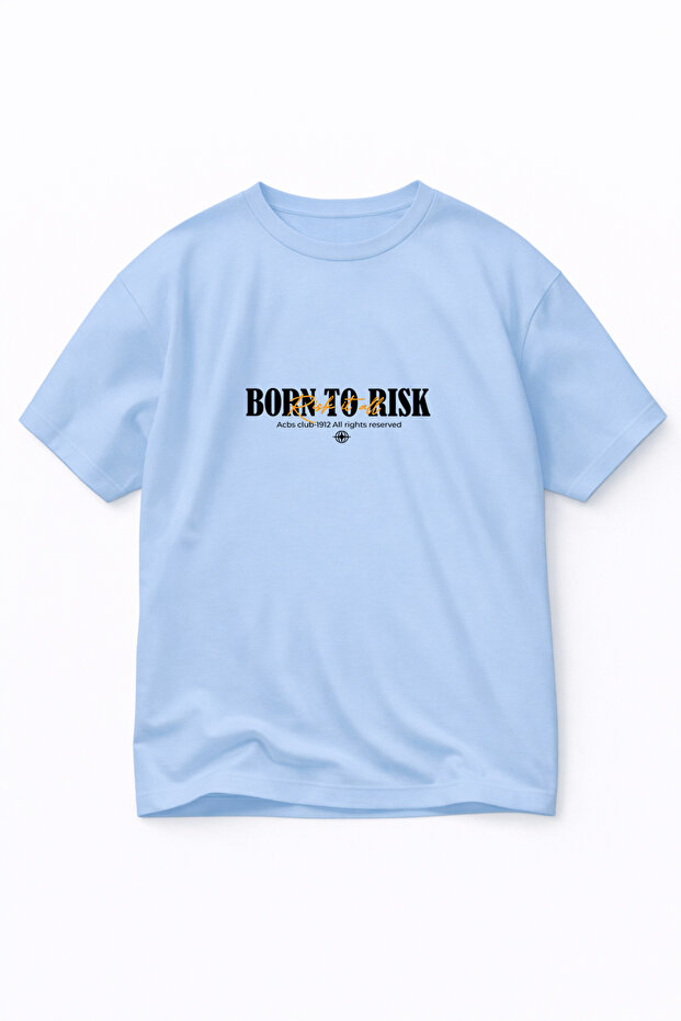 تي شيرت 100% قطن قصة فضفاضة مقاس مريح BORN TO مطبوع Premium