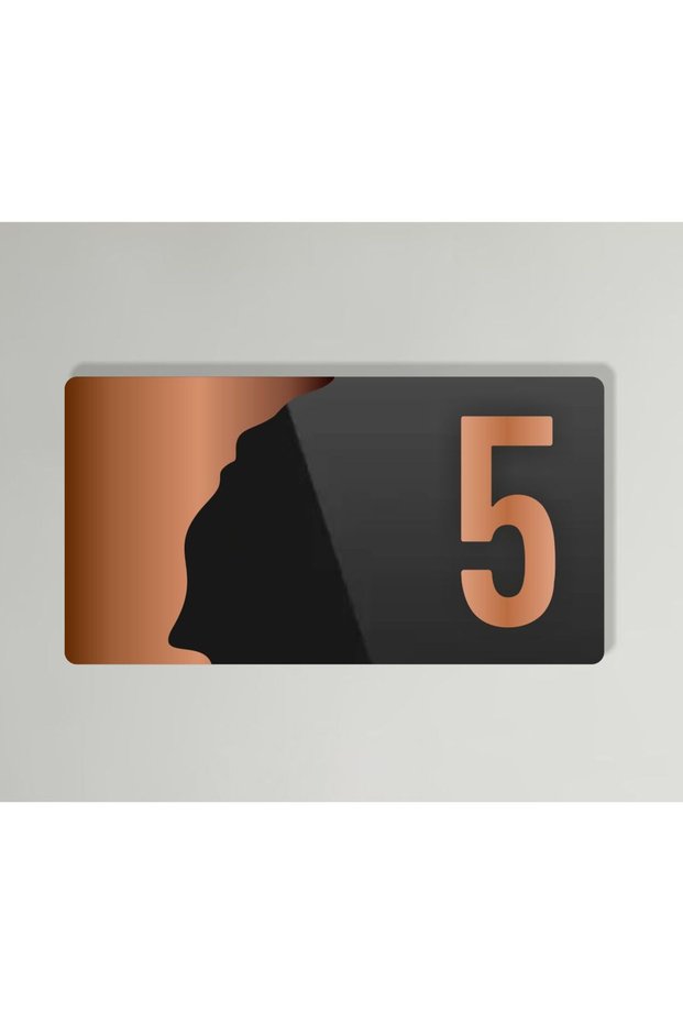 Bronze Plexiglass Horizontal Hotel - Apartment Site - Apartment Hotel Office Door Number - Door Number 5 Five