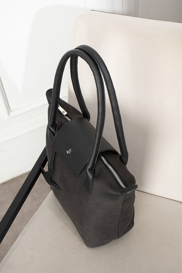 Antrasit kanvas çanta - 4