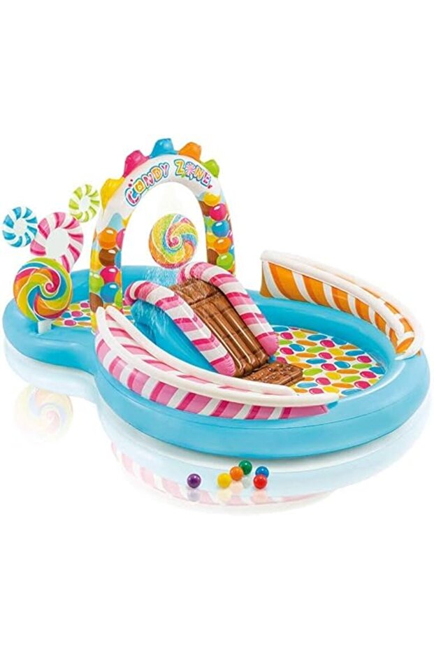 مسبح مركز لعب قابل للنفخ على شكل حلوى - 1