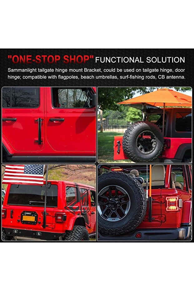 Tailgate Hinge Mount Flagpole Holder - 2