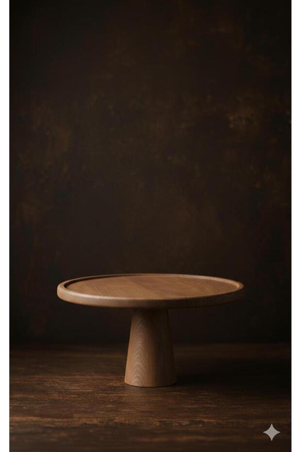 Natural Wooden Cake Stand, Wooden Footed Cake Stand, Serving Tray, Cheese Board 28 cm