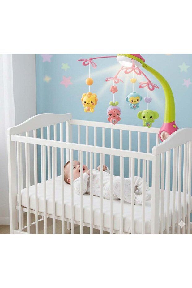 Smart Crib Mobile: Bluetooth Music, Light Projector, and Remote Control