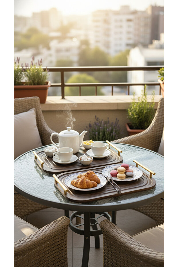 طقم صواني تباسي تقديم متعدد الاستخدامات - 5