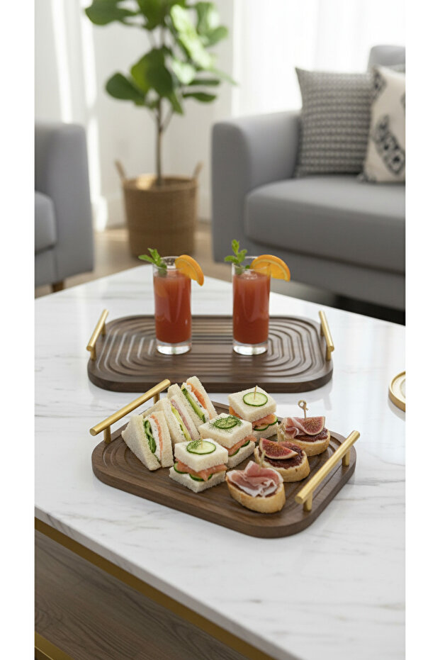 طقم صواني تباسي تقديم متعدد الاستخدامات - 2