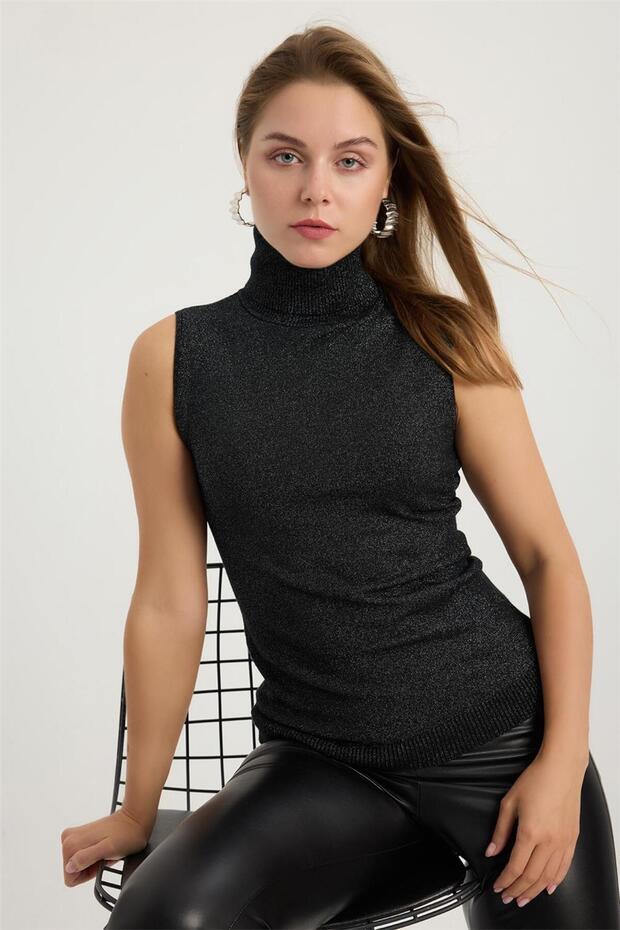 Simli Balıkçı Yaka Triko - 5