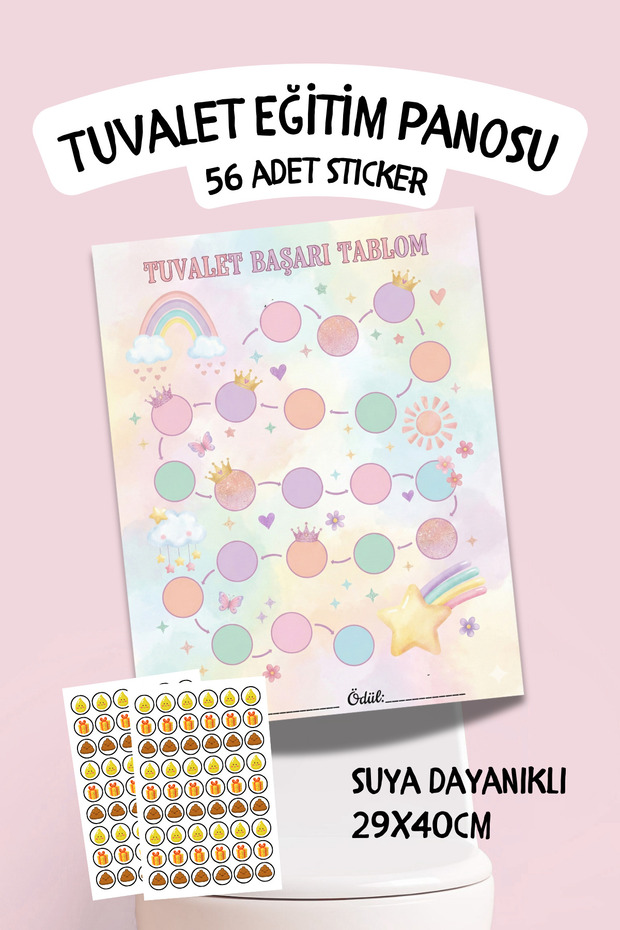 Educational and Fun Toilet Training Sticker Board for Children 29X40Cm