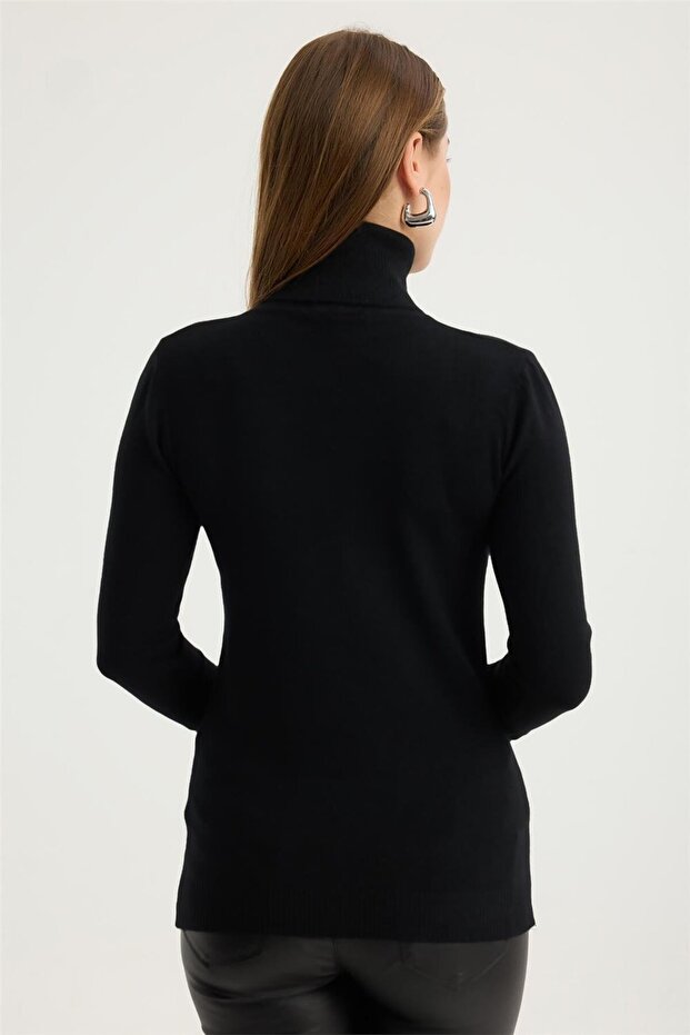 Balıkçı Yaka Perçinli Triko - 5