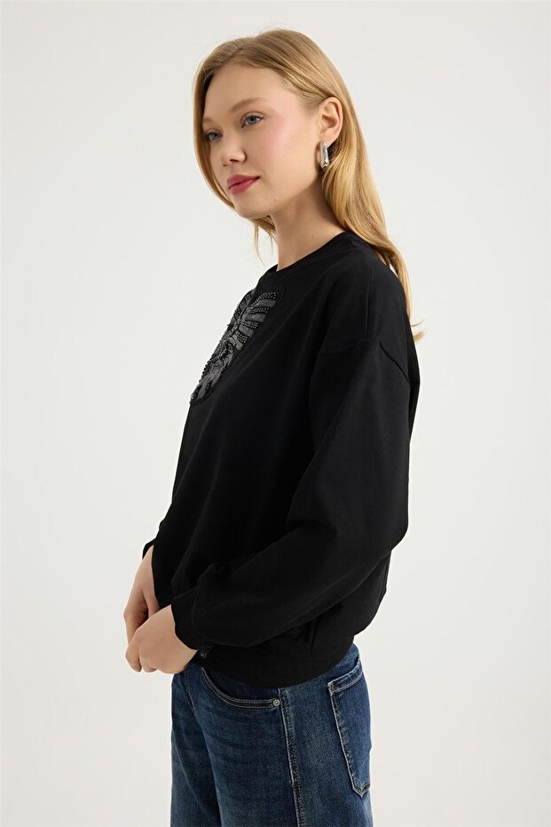 Payet Boncuklu Sweat - 2