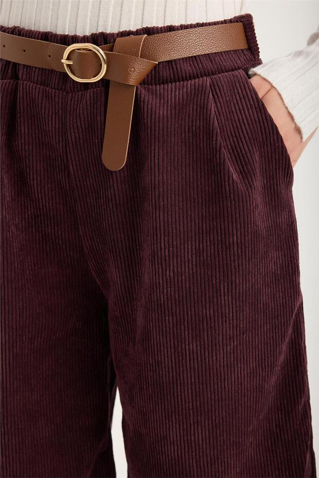 Fitilli Kadife Şort - 4