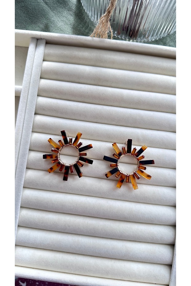 أقراط شمسية على شكل فهد - 1