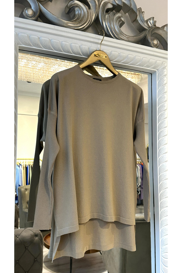 5879 Triko Tunik - Camel - 2