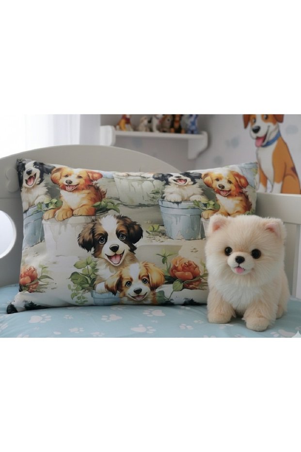 Cute Dogs Pillow Case Digital 1 Piece 50X70 Cm. 100% Cotton