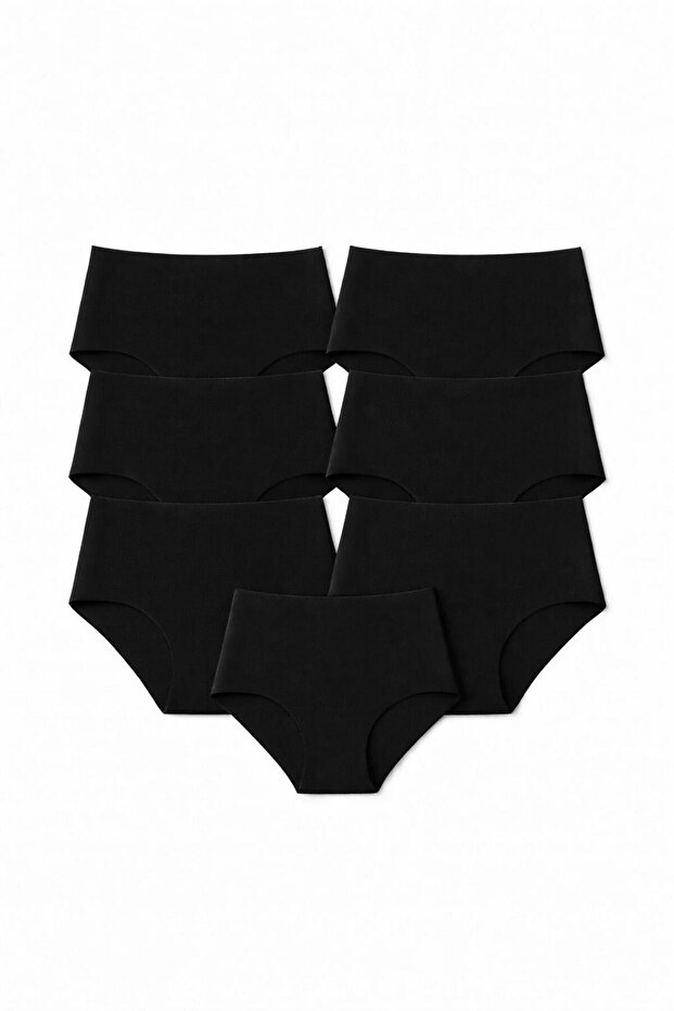 7-Piece Economical Pack Extra High Waist Laser Cut Panties No Marks, Stitch-Free Flexible, Soft (Comfortable Fit)