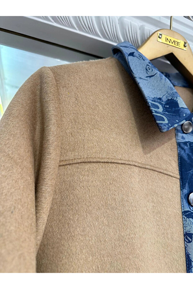 Kaşe Pardesü - Camel - 4