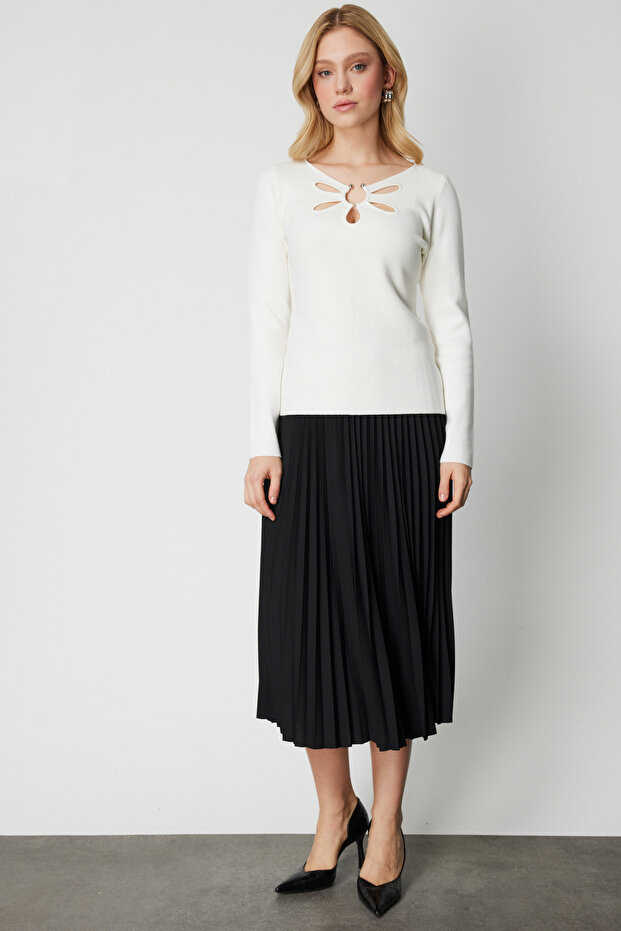 Sıfır Yaka Basic Triko Kazak 63322 - 3