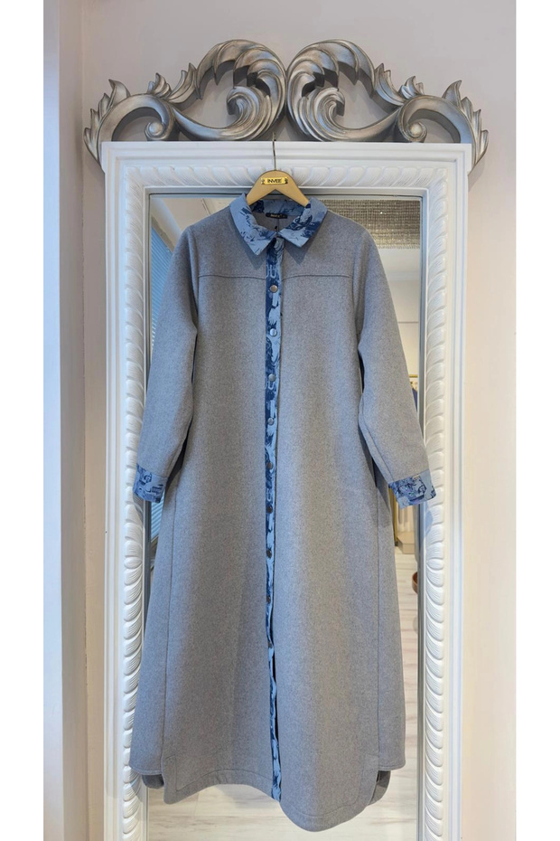 Kaşe Pardesü - Gri - 2