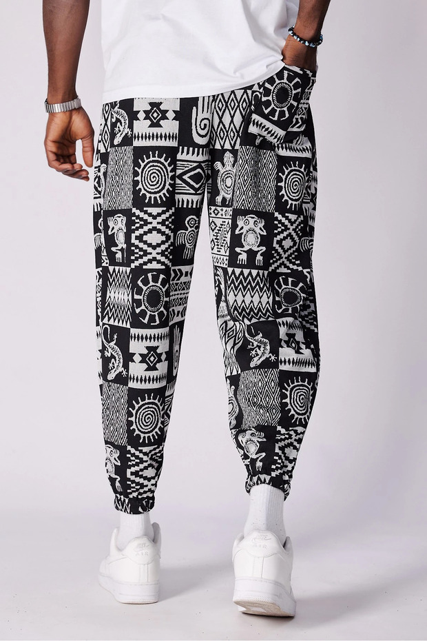 Patterned Shalwar with Elastic Waist - 4