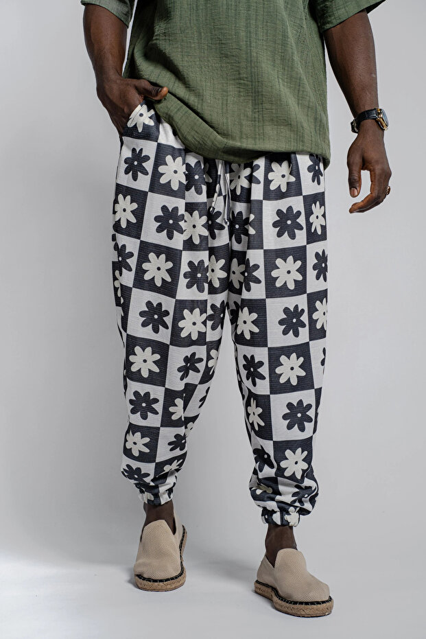 Patterned Shalwar with Elastic Waist - 1