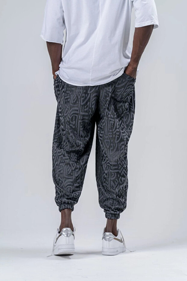 بنطلون شالوار منقوش بخصر مطاطي - 2