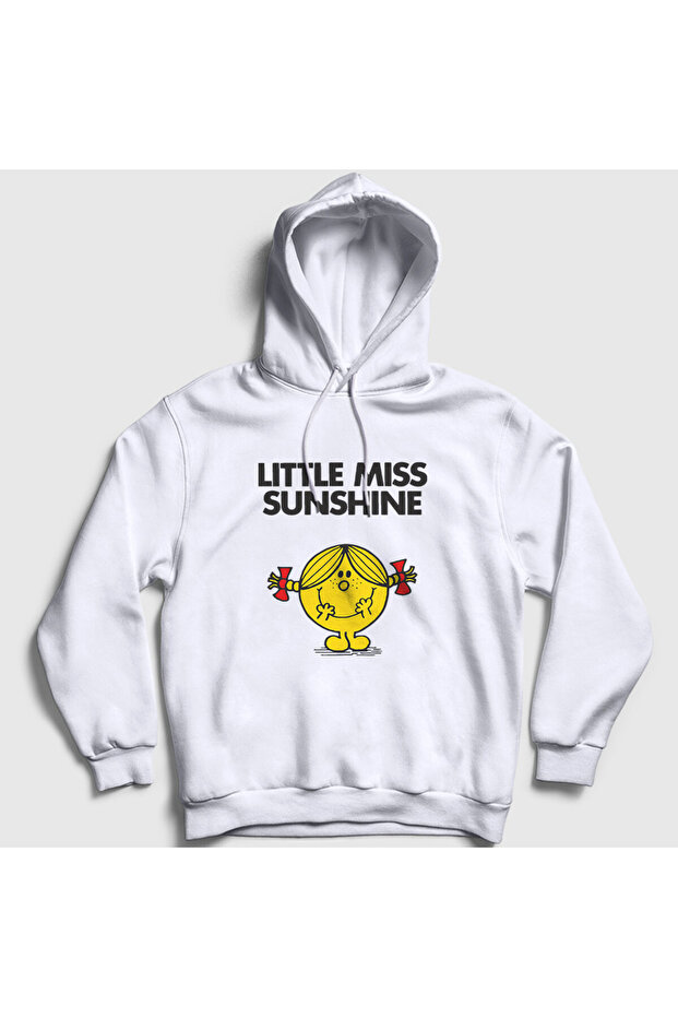 Unisex White Cute Little Miss Sunshine Hooded Sweatshirt 587113Tt