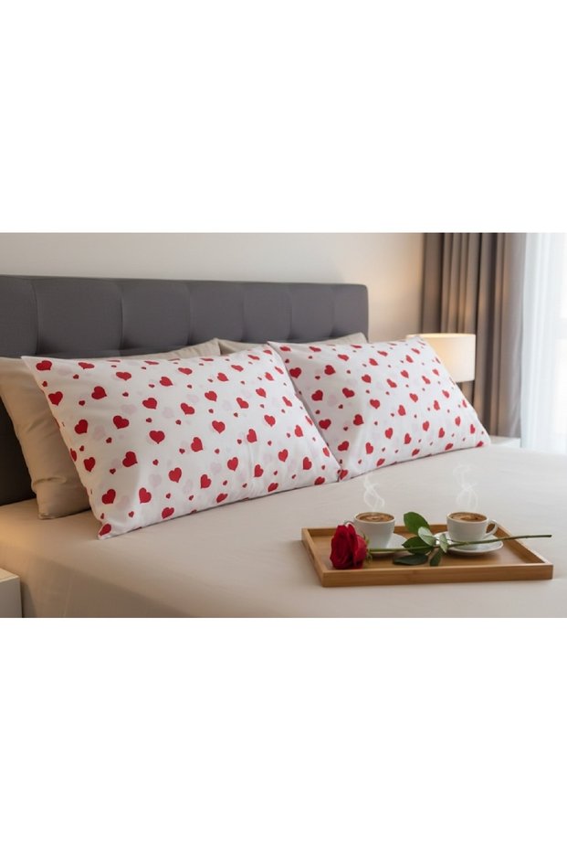 Valentine's Day Pillowcase Set. 2 Pieces of 50X70 Cm. 100% Cotton