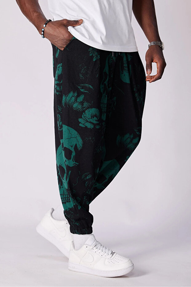 بنطلون شالوار منقوش بخصر مطاطي - 2