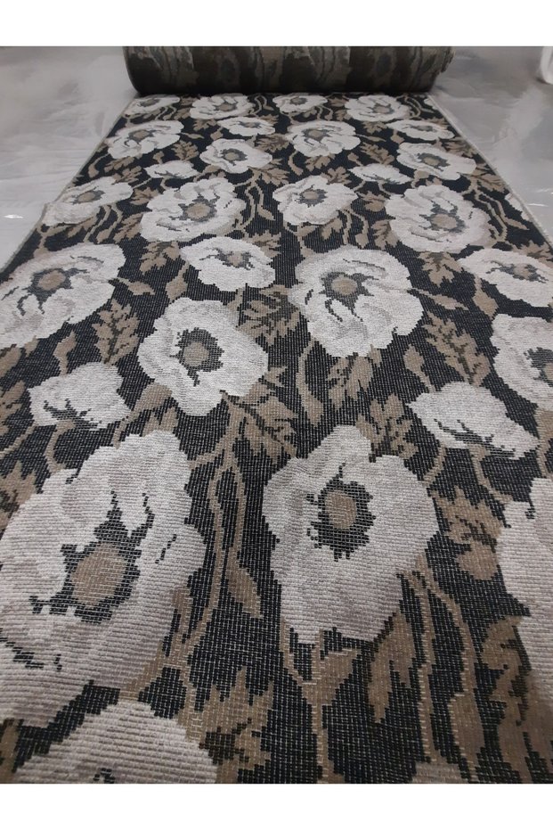 Woven Chenille Rose Pattern Upholstery Fabric