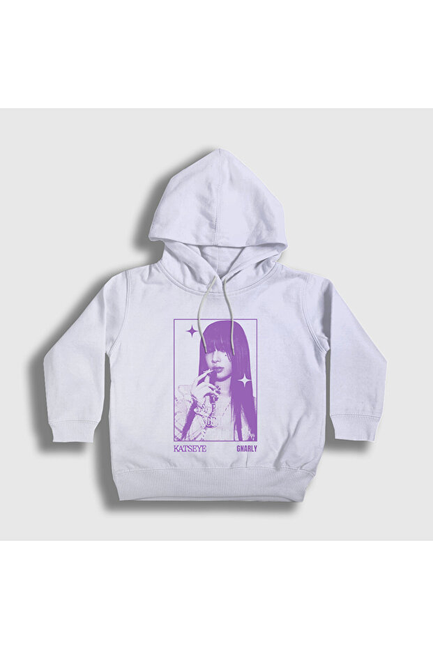 Unisex Children's White Sophia K Pop Katseye Hooded Sweatshirt 589291Tt